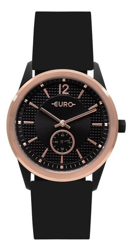 Relogio Euro Feminino Eu1l45ab/8p Preto Aço Bisel Rose
