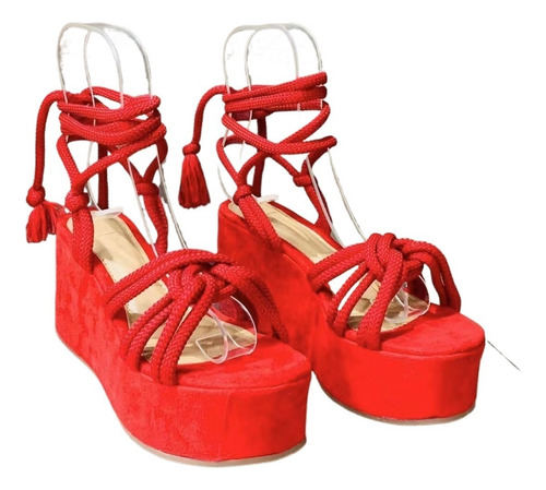 Sandalias Gladiador Tacón Plano Mujer Zapatos Plataforma .