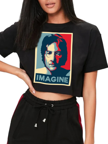 Playera Crop Top Post John Lenon Imagine