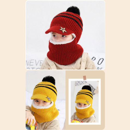 Sombrero Con Capucha Para Niñas Y Niños, Cálido, De Invierno