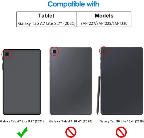 Imagen 3 de 7 de Estuche Tablet Samsung Galaxy Tab A7 Lite 8.7 (t220/225/227)
