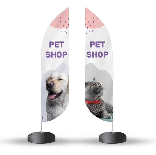 Wind Banner (flag Banner) 2,5 Metros - Pet Shop - Completo 