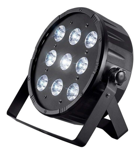 Luz De Escenario Plana De 10 W X 9 Led (rgbw), Color Negro