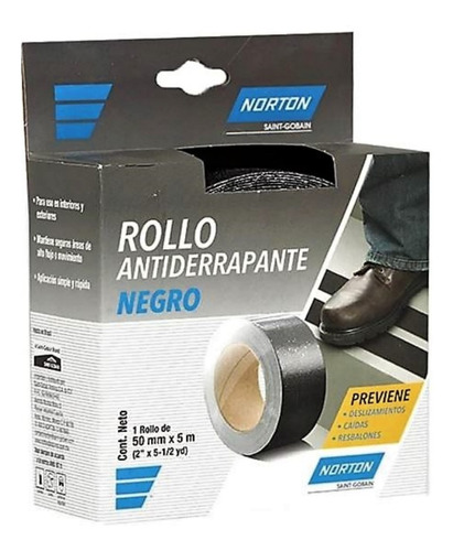 Cinta Antiderrapante Adhesiva Negro 50mm X 5 Metros 