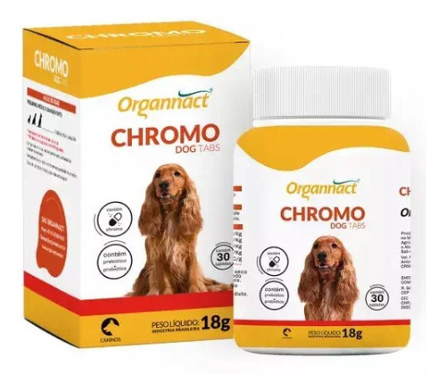 Chromo Dog Tabs 18g 30 Tabletes Suplemento P/ Cães Organnact