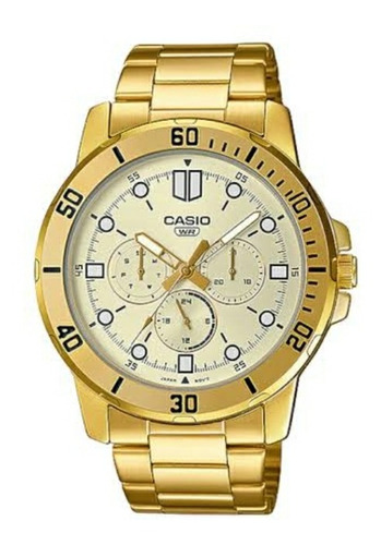 Reloj Casio Modelo Mtp-vd300 Metal Dorado Caratula Dorada