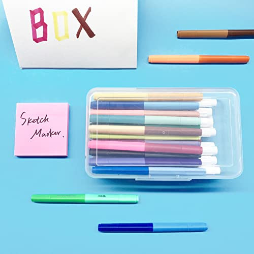 Caja Lápices Transparente, Estuche Capacidad, Diseño Apilabl
