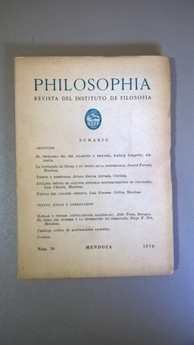 Philosophia 36 - 1970 - Instituto De Filosofía Mendoza