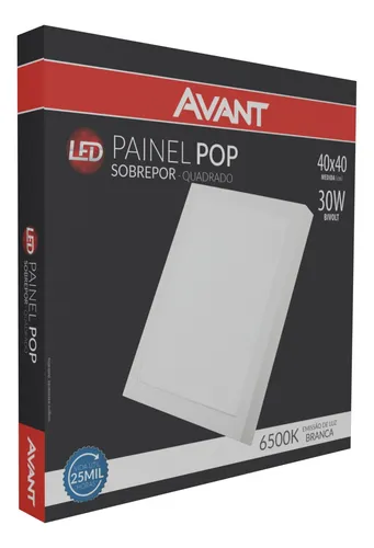 comprar 10 Painel Plafon Led 30w Sobrepor Quadrado 40x40 Avant 6500k