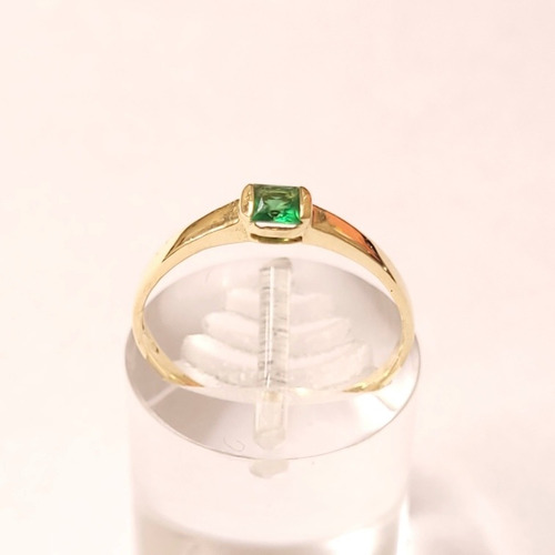 Imagen 7 de 7 de Anillo Oro 18kts Solitario Cubic 1,2grs N°13 Brumat