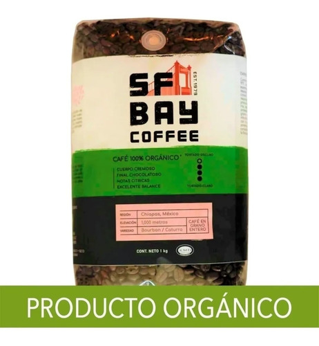 Café en grano Chiapas orgánico San Francisco Bay Coffee 1 kg
