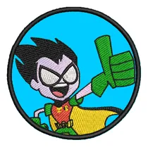 Comprar Parche Bordado Termoadhesivo Robin Jóvenes Titanes En Acción Celeste Bordado