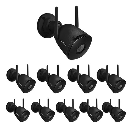 Kit 10 Câmeras Wi-fi, Zoom Áudio Ext Im5 Sc Black Intelbras