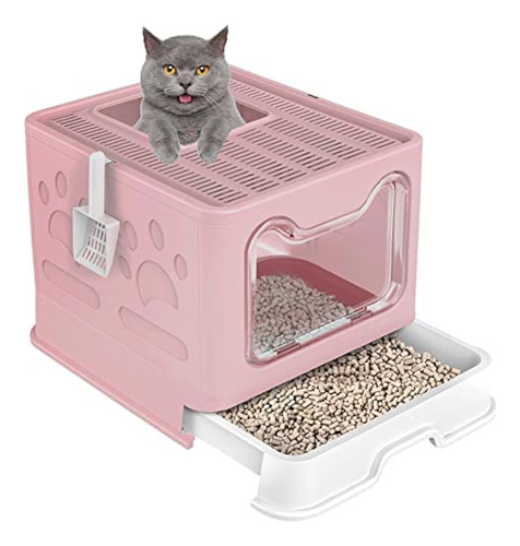 Caja De Arena Para Gatos De Entrada Superior Con Tapa, Orina