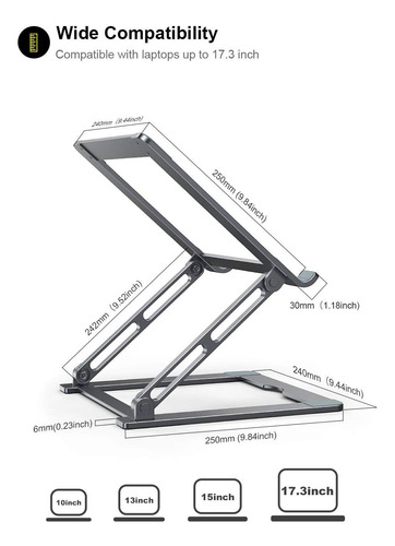 Notebook Notebook Height Retable, 10 A 17.3 | Grey