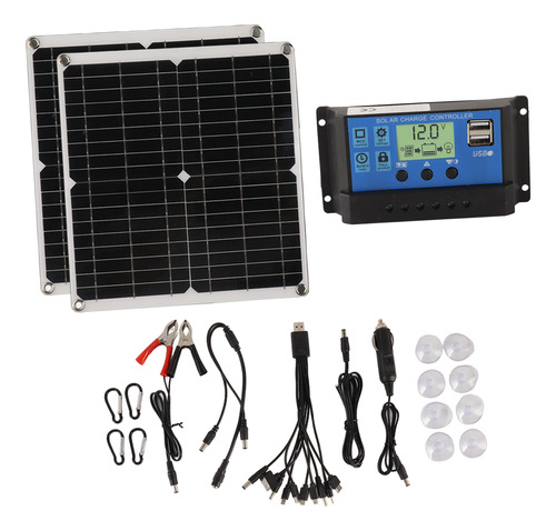 Kit De Paneles Solares 50w Panel Solar 60a Controlador De Ca