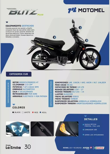 Motomel Blitz Plus Patentada $2.185.000 O 12de$295.000