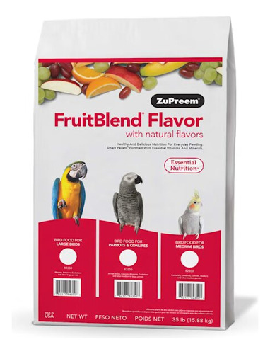 Alimento Frutal Zupreem Aves Fruitblend Loro Conuro 15.87 Kg