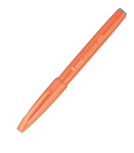Caneta Brush Sign Pen Cor Laranja 1 Unidade Pentel