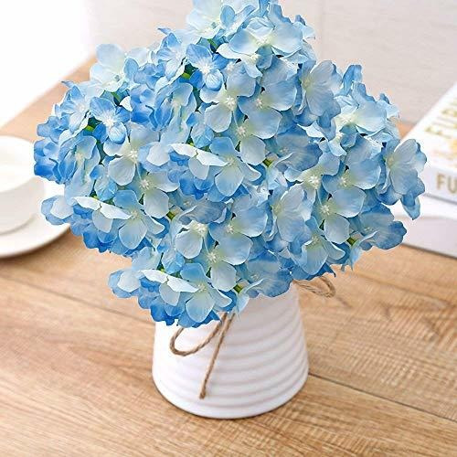 Lkbox Hortensia Artificial Flores De Seda Cara Azul 10 Pieza | Envío gratis