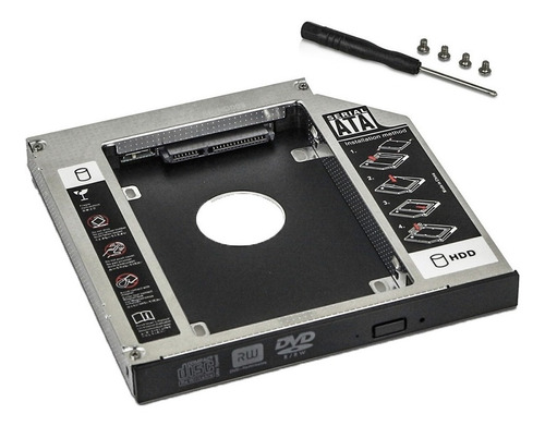 Adaptador Caddy Hd Ssd Sata Case Gaveta Dvd Notebook 12,7mm