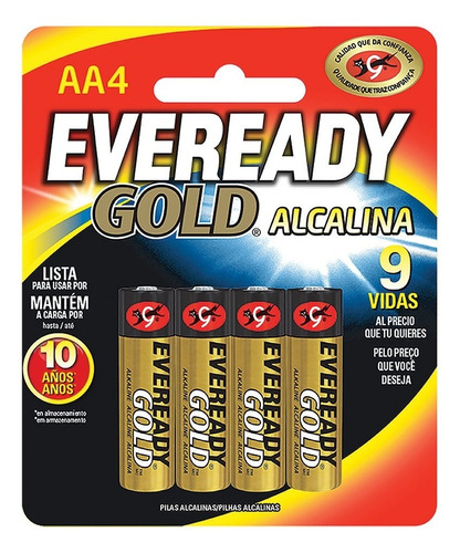 Pila Bateria Eveready Gold Alcalina Aa4