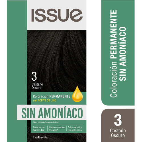 Issue Kit Color Permanente Sin Amoniaco N 3 Castaño Oscuro