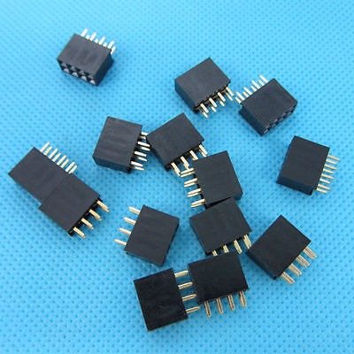 Imagen 3 de 5 de 20pcs 2 X 4 Pin 2,54 P 8 Mm Doble Fila Cabecera Recta Hembra