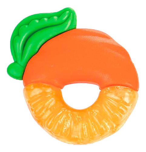 Cepillo para bebés Nuby Fruit Teeth con gel, color naranja y naranja