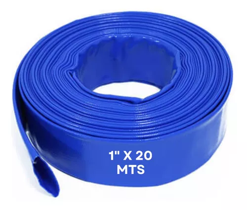 Manguera plana p/descarga de agua, PVC flexible, 3' x 50 m Truper