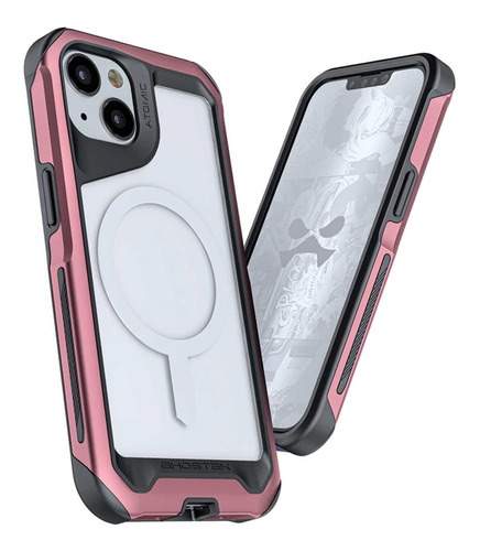 . Funda Ghostek Atomic Para iPhone 13 Aluminio Transp Rosa 