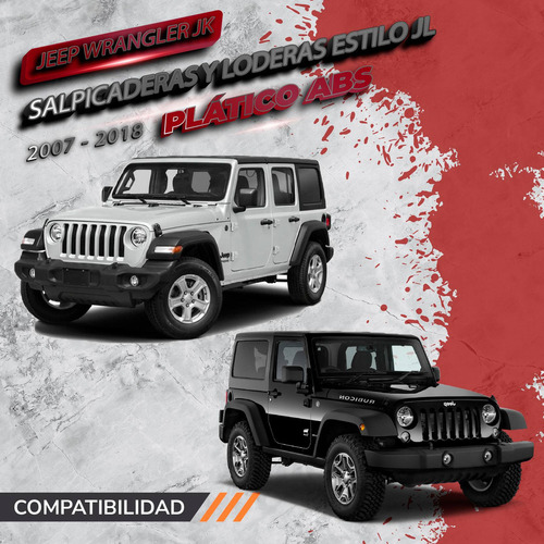 Salpicaderas Loderas Estilo Jeep Jl Para Jeep Jk 07-18 Pink