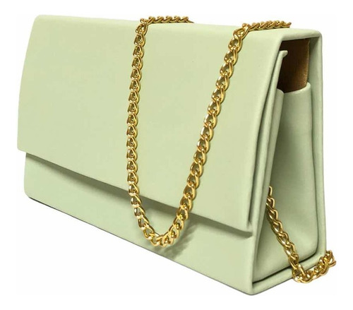 Bolsa Clutch Verde Feminina Madrinha Casamento Alça Corrente Cor Verde Pastel