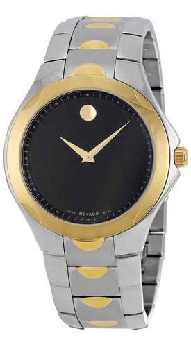 Reloj Deportivo Movado Luno Hombre Dos Tonos Esfera Negra