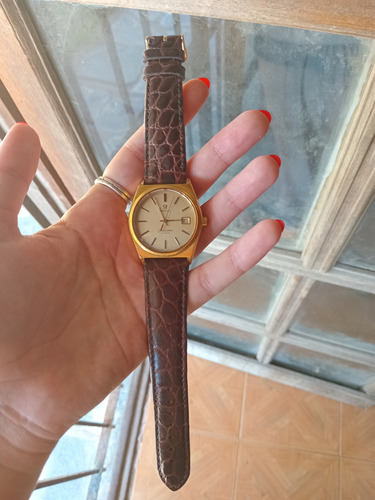 Reloj Omega Seamaster Quartz Marrón Oscuro Dorado Plateado (Usado)