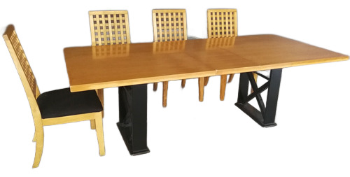 Comedor Rectangular De Madera Con 8 Sillas Negro (Usado)
