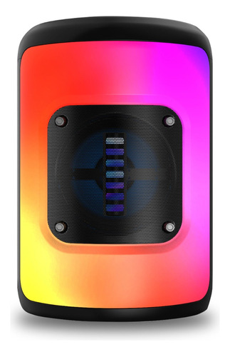 Bocina Bafle Bluetooth Selec Sound Nebula Tws Bt1017 Luz Rgb Color Negro