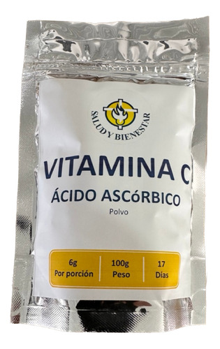 Salud Y Bienestar Vitamina C Acido Ascorbico Polvo 100g
