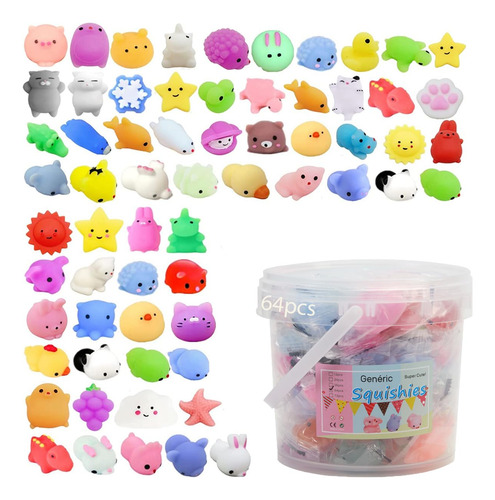64 Piezas De Juguetes Squishy Para Niños, Fidget Toys Con