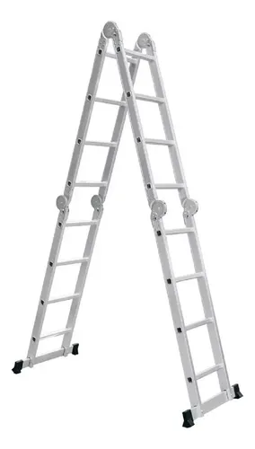 Escalera Multipropósito De Aluminio Con Andamio 16 Peldaños Color 52053