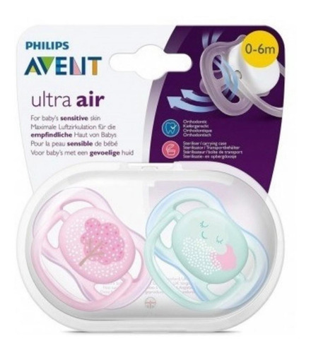 Chupete Ultra Air Philips Avent 0-6 Meses X2 Avent