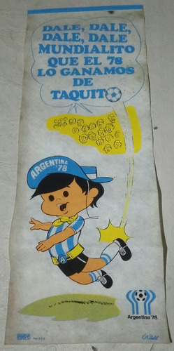 Mundial 78. Antiguo Póster De Felpa. Medidas En Fotos. Mod 1 (Usado)