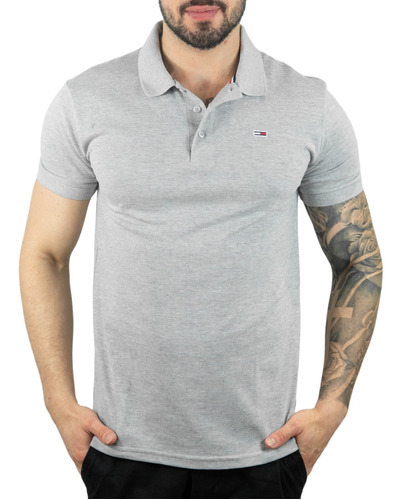 Camisa Polo Tommy Jeans Cinza Mescla