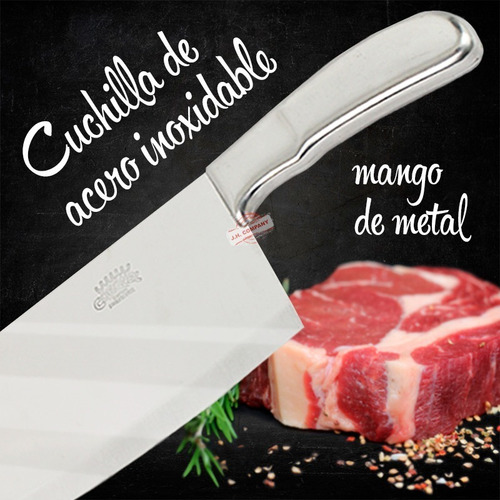 Imagen 4 de 9 de Cuchillo Taquero Tipo Hacha Jumbo 8.5 Pulgadas Cocina C433