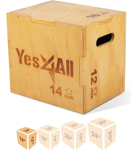 Yes4all Plyo Box - Caja De Madera Para Ejercicios