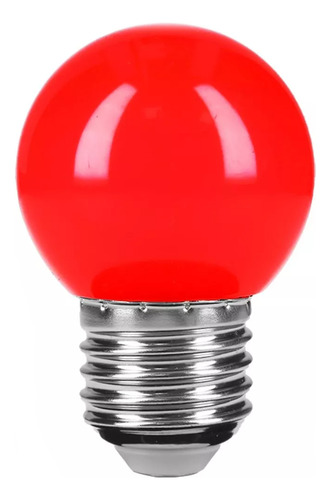 Lámpara Led Tipo Bulbo G45 1 W Color Rojo, Caja, Volteck Led