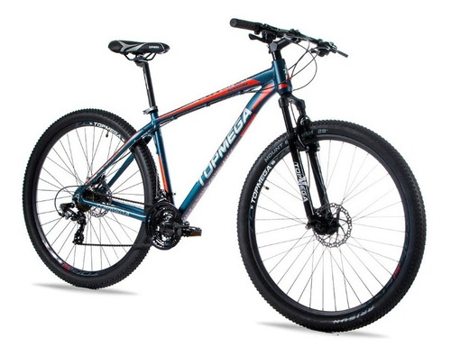 Mountain bike TopMega MTB Sunshine R29 16" 21v frenos de disco mecánico cambios Shimano Tourney TZ31 y Shimano Tourney color azul  