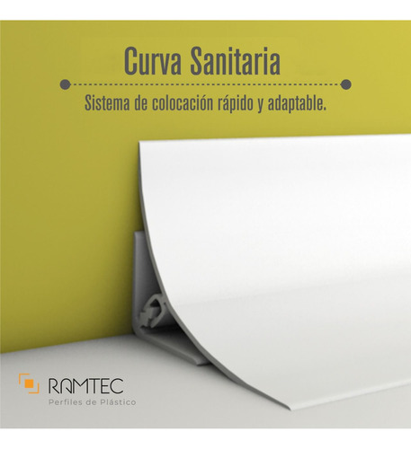 Imagen 3 de 6 de Moldura Curva Sanitaria En 2 Partes (10 Pzas Dobles 1.5mts)
