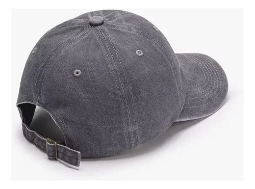 Gorra Lisa Vintage Gabardina 100% Algodón Premium Importada Gris Claro Regulable Vintage