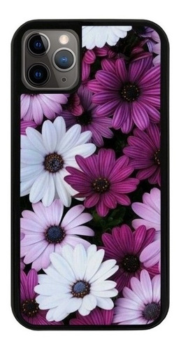 Funda Uso Rudo Tpu Para iPhone Flores Moradas Bonitas Moda